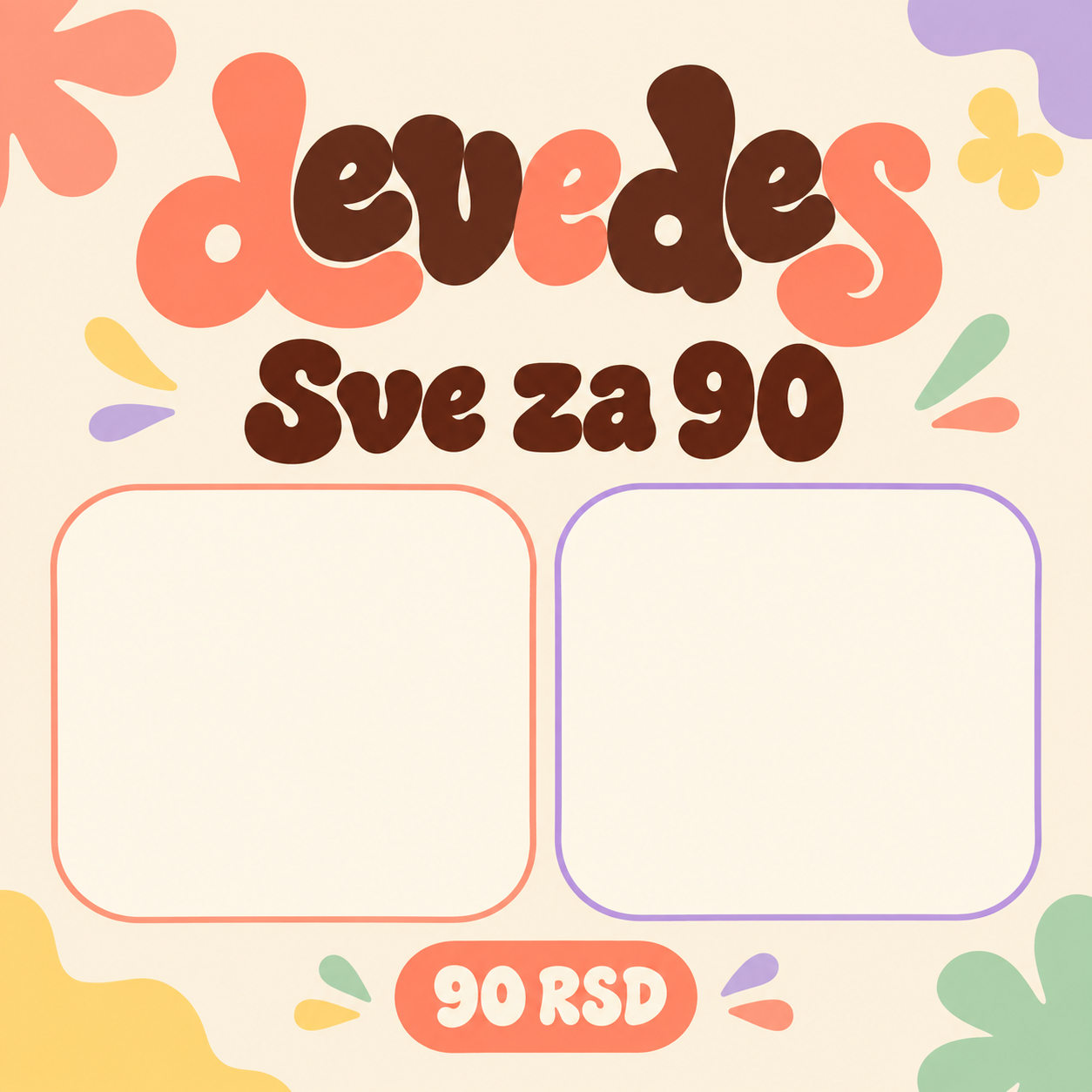 Šablon Instagram objave Sve za 90